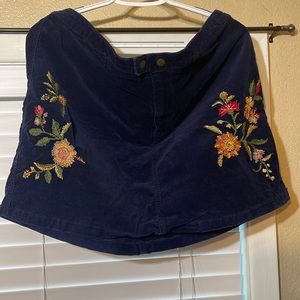 navy blue corduroy skirt